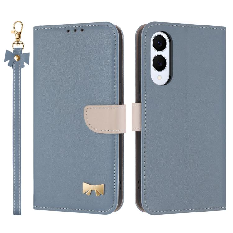 Metal Bow Leather Phone Case with Hand Strap, For Samsung Galaxy S26+ 5G, For Samsung Galaxy S26 Ultra 5G, For Samsung Galaxy S26 5G, For Samsung Galaxy S25 FE 5G, For Samsung Galaxy S25 Edge 5G, For Samsung Galaxy S25 / S24 5G                         ...