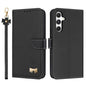 Metal Bow Leather Phone Case with Hand Strap, For Samsung Galaxy S25 Ultra 5G, For Samsung Galaxy S24 FE 5G, For Samsung Galaxy S24 Ultra 5G, For Samsung Galaxy S23 FE 5G, For Samsung Galaxy S23 Ultra 5G, For Samsung Galaxy S23+ 5G                     ...