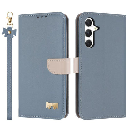 Metal Bow Leather Phone Case with Hand Strap, For Samsung Galaxy S25 Ultra 5G, For Samsung Galaxy S24 FE 5G, For Samsung Galaxy S24 Ultra 5G, For Samsung Galaxy S23 FE 5G, For Samsung Galaxy S23 Ultra 5G, For Samsung Galaxy S23+ 5G                     ...