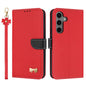 Metal Bow Leather Phone Case with Hand Strap, For Galaxy S26 FE 5G, For Samsung Galaxy S26+ 5G, For Samsung Galaxy S26 Ultra 5G, For Samsung Galaxy S26 5G, For Samsung Galaxy S25 FE 5G, For Samsung Galaxy S25 Edge 5G, For Samsung Galaxy S25 / S24 5G   ...