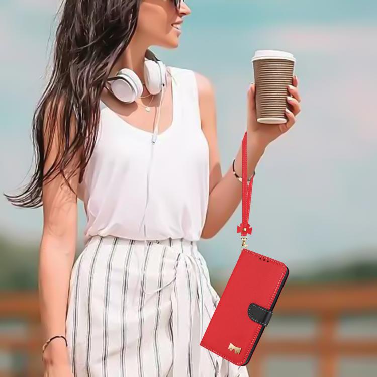 Metal Bow Leather Phone Case with Hand Strap, For Samsung Galaxy S26+ 5G, For Samsung Galaxy S26 Ultra 5G, For Samsung Galaxy S26 5G, For Samsung Galaxy S25 FE 5G, For Samsung Galaxy S25 Edge 5G, For Samsung Galaxy S25 / S24 5G                         ...