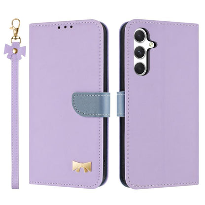 Metal Bow Leather Phone Case with Hand Strap, For Galaxy S26 FE 5G, For Samsung Galaxy S26+ 5G, For Samsung Galaxy S26 Ultra 5G, For Samsung Galaxy S26 5G, For Samsung Galaxy S25 FE 5G, For Samsung Galaxy S25 Edge 5G, For Samsung Galaxy S25 / S24 5G   ...