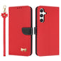 Metal Bow Leather Phone Case with Hand Strap, For Galaxy S26 FE 5G, For Samsung Galaxy S26+ 5G, For Samsung Galaxy S26 Ultra 5G, For Samsung Galaxy S26 5G, For Samsung Galaxy S25 FE 5G, For Samsung Galaxy S25 Edge 5G, For Samsung Galaxy S25 / S24 5G   ...
