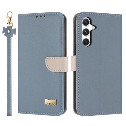 Metal Bow Leather Phone Case with Hand Strap, For Galaxy S26 FE 5G, For Samsung Galaxy S26+ 5G, For Samsung Galaxy S26 Ultra 5G, For Samsung Galaxy S26 5G, For Samsung Galaxy S25 FE 5G, For Samsung Galaxy S25 Edge 5G, For Samsung Galaxy S25 / S24 5G   ...