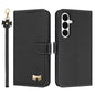 Metal Bow Leather Phone Case with Hand Strap, For Galaxy S26 FE 5G, For Samsung Galaxy S26+ 5G, For Samsung Galaxy S26 Ultra 5G, For Samsung Galaxy S26 5G, For Samsung Galaxy S25 FE 5G, For Samsung Galaxy S25 Edge 5G, For Samsung Galaxy S25 / S24 5G   ...