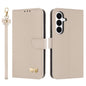 Metal Bow Leather Phone Case with Hand Strap, For Galaxy S26 FE 5G, For Samsung Galaxy S26+ 5G, For Samsung Galaxy S26 Ultra 5G, For Samsung Galaxy S26 5G, For Samsung Galaxy S25 FE 5G, For Samsung Galaxy S25 Edge 5G, For Samsung Galaxy S25 / S24 5G   ...