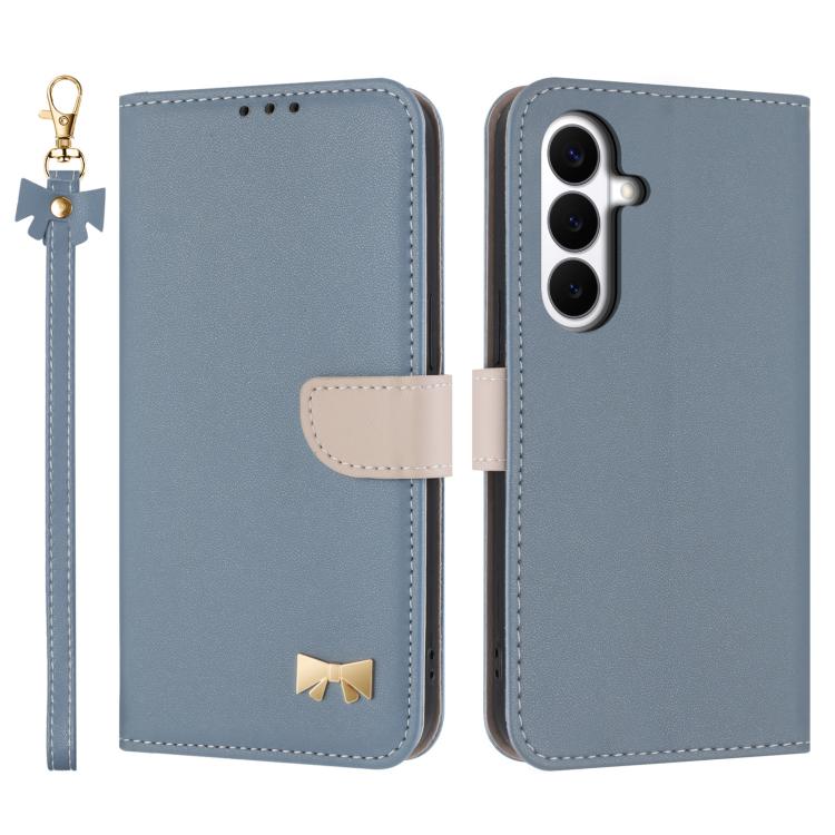 Metal Bow Leather Phone Case with Hand Strap, For Galaxy S26 FE 5G, For Samsung Galaxy S26+ 5G, For Samsung Galaxy S26 Ultra 5G, For Samsung Galaxy S26 5G, For Samsung Galaxy S25 FE 5G, For Samsung Galaxy S25 Edge 5G, For Samsung Galaxy S25 / S24 5G   ...