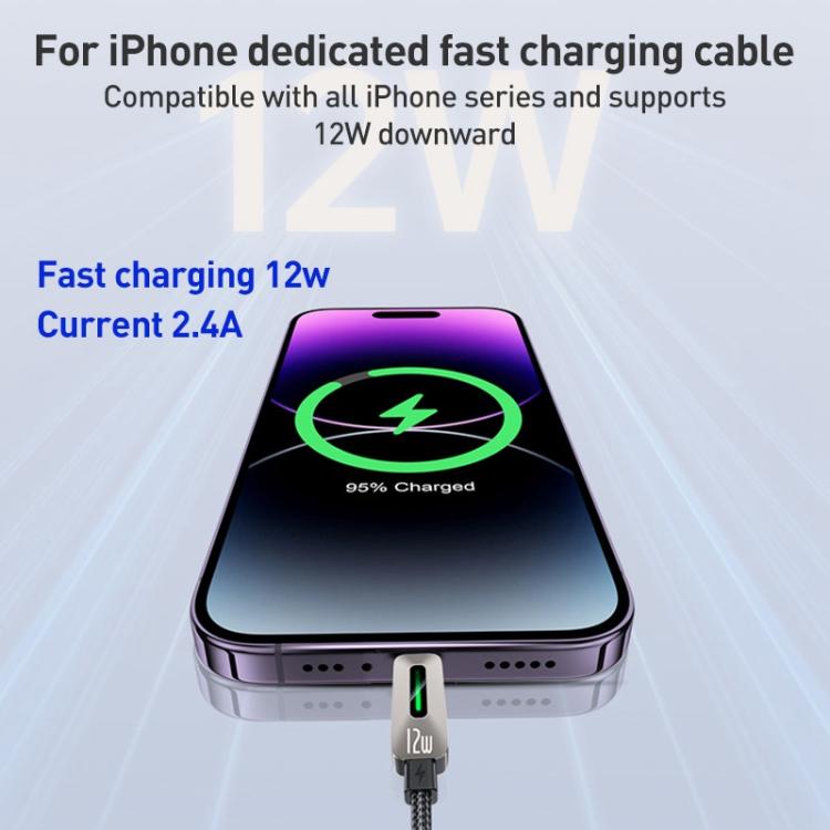 Yesido CA137L 12W USB to 8 Pin Streamer Light Data Cable, Length: 1.2m