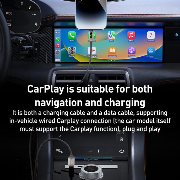 Yesido CA137L 12W USB to 8 Pin Streamer Light Data Cable, Length: 1.2m