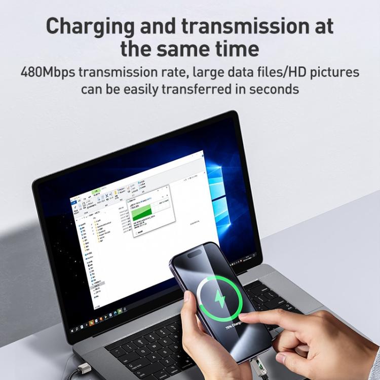 Yesido CA137L 12W USB to 8 Pin Streamer Light Data Cable, Length: 1.2m