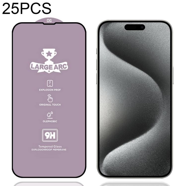 25pcs 9H 0.4mm High Aluminum Large Arc Tempered Glass Film
