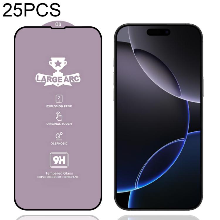 25pcs 9H 0.4mm High Aluminum Large Arc Tempered Glass Film