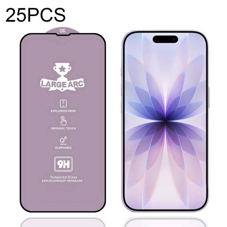 25pcs 9H 0.4mm High Aluminum Large Arc Tempered Glass Film