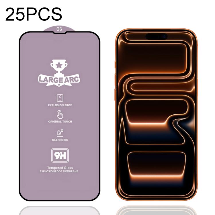 25pcs 9H 0.4mm High Aluminum Large Arc Tempered Glass Film