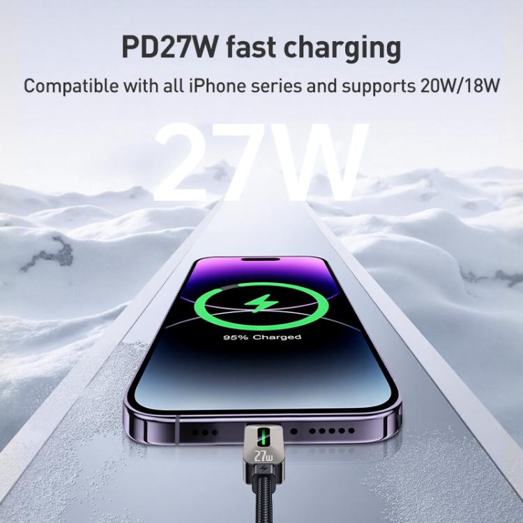 Yesido CA199 27W Type-C to 8 Pin Streamer Light Data Cable, Length: 1.2m