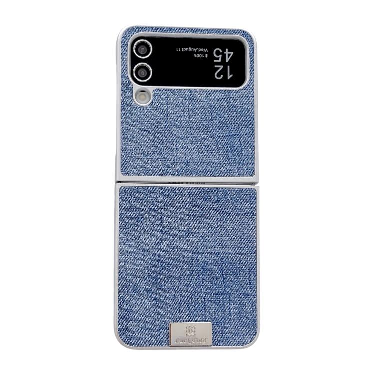 Silver Frame Denim PU + PC Phone Case