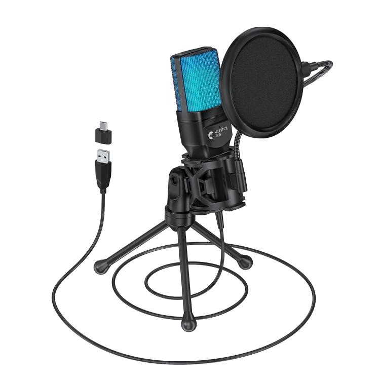 Yanmai SF-777R RGB Light Desktop Noise Reduction Microphone with Anti-spray Net