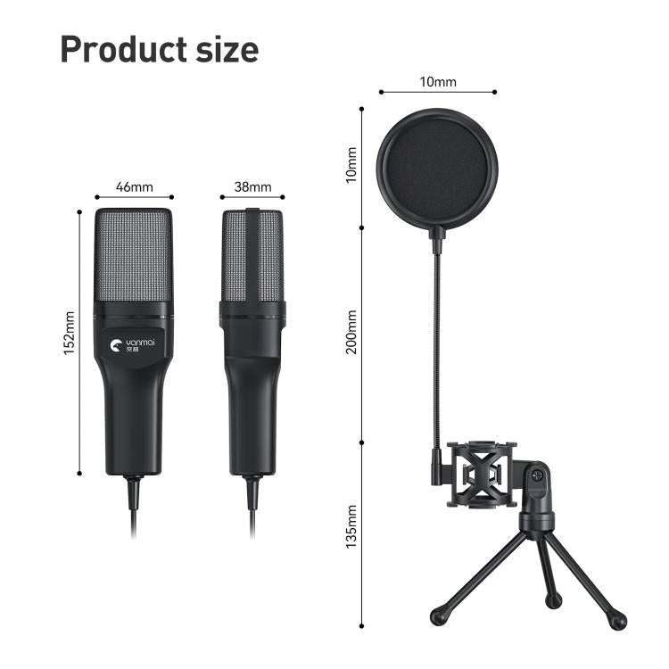 Yanmai SF-777R RGB Light Desktop Noise Reduction Microphone with Anti-spray Net