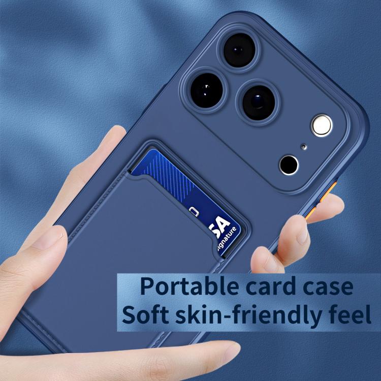 Skin Feel Card Contrast Color Button TPU Phone Case