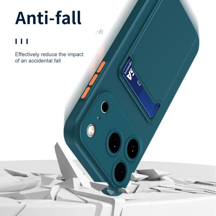 Skin Feel Card Contrast Color Button TPU Phone Case