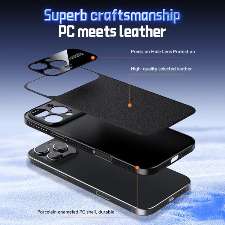 Soft Armor Cooling Plain Leather Hybrid PC Phone Case