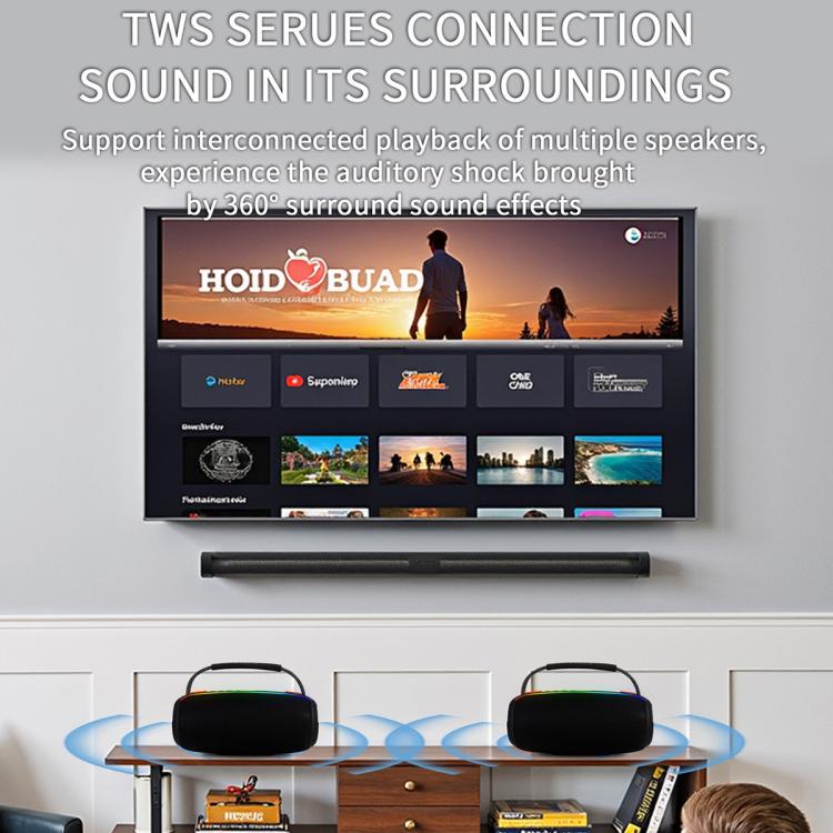 PRO13 20W Portable Outdoor IPX5 Stereo Soundbar Subwoofer RGB Wireless Speakers