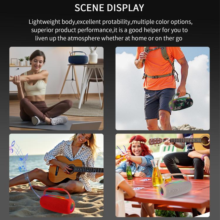 PRO13 20W Portable Outdoor IPX5 Stereo Soundbar Subwoofer RGB Wireless Speakers