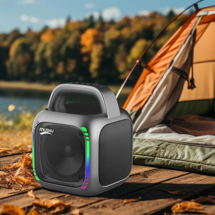 MS6K Portable RGB Dazzling Bluetooth Speaker Outdoor Karaoke Subwoofer