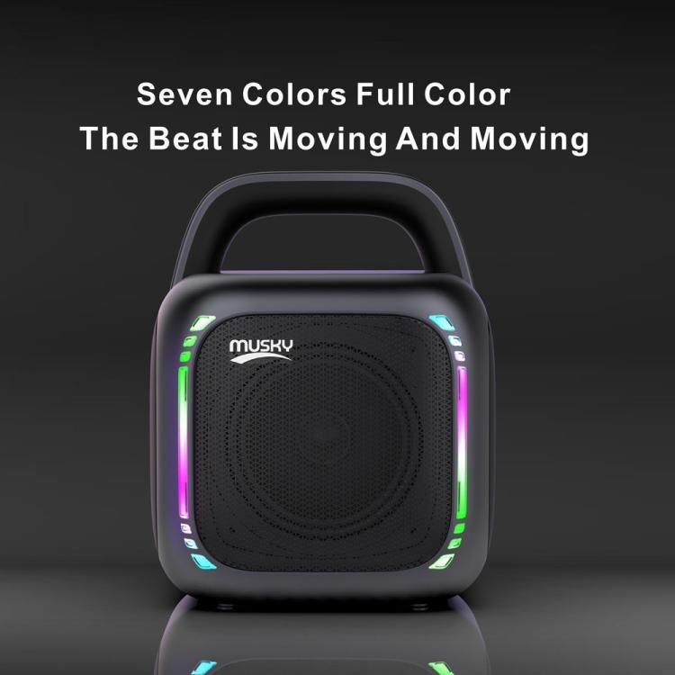 MS6K Portable RGB Dazzling Bluetooth Speaker Outdoor Karaoke Subwoofer