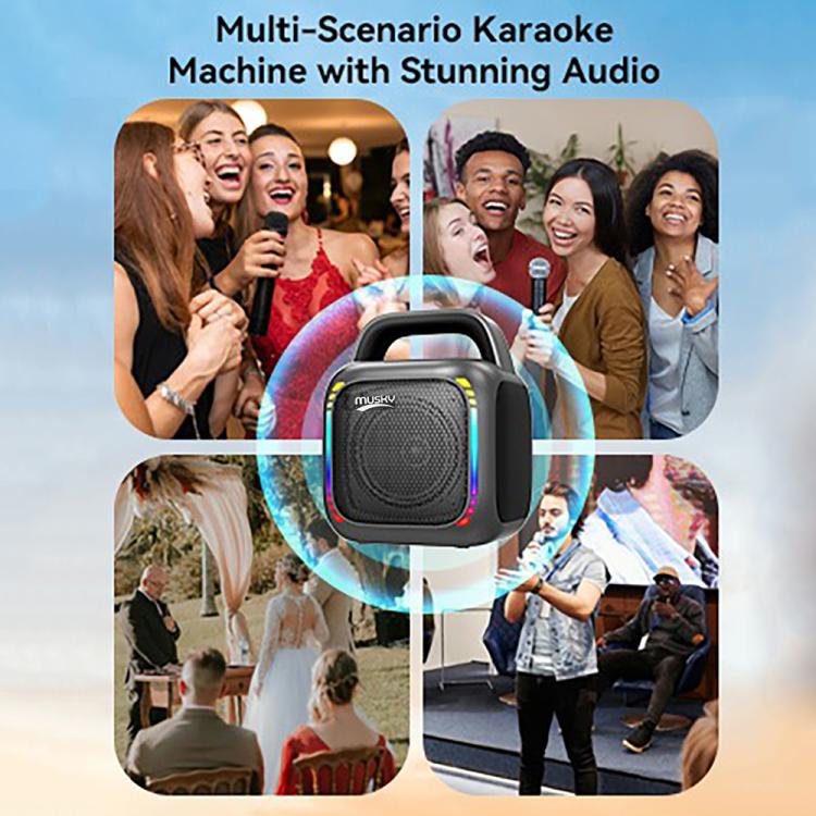 MS6K Portable RGB Dazzling Bluetooth Speaker Outdoor Karaoke Subwoofer