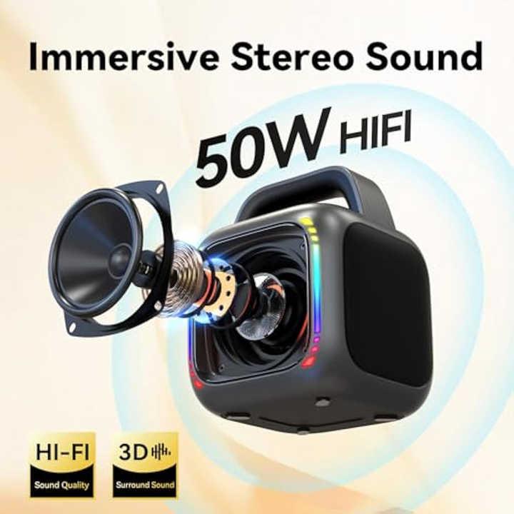 MS6K Portable RGB Dazzling Bluetooth Speaker Outdoor Karaoke Subwoofer