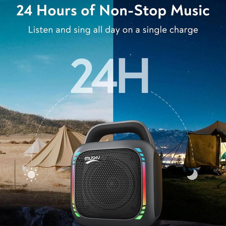 MS6K Portable RGB Dazzling Bluetooth Speaker Outdoor Karaoke Subwoofer