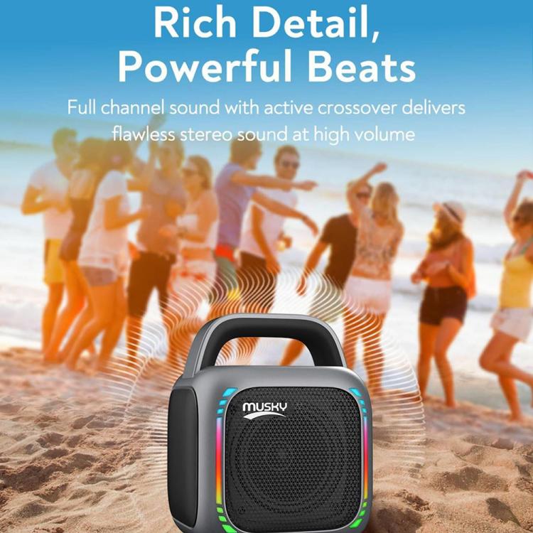 MS6K Portable RGB Dazzling Bluetooth Speaker Outdoor Karaoke Subwoofer