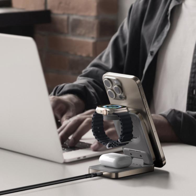 MOMAX UD36 Q.Port 3-in-1 Foldable Magnetic Wireless Charging Stand Qi2 + MFW Certified