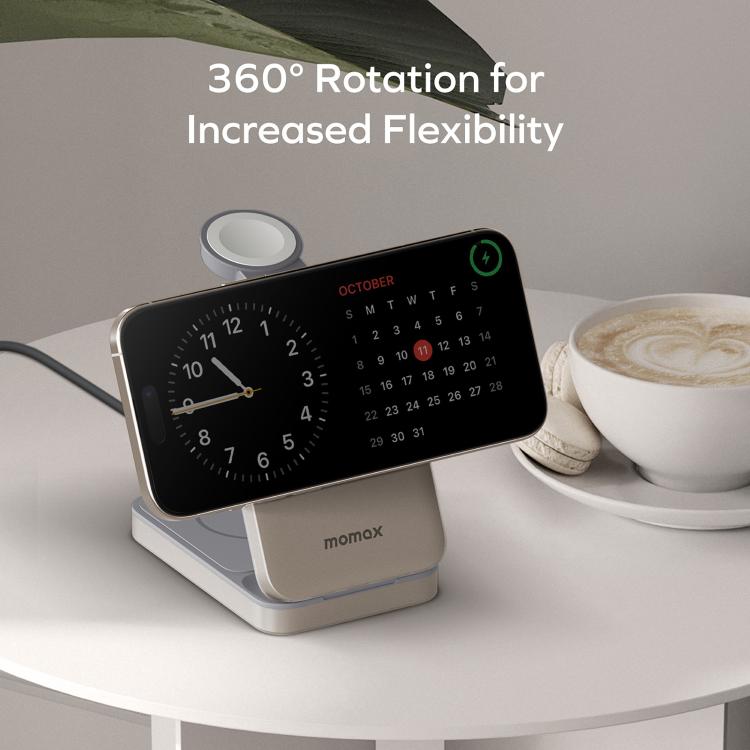MOMAX UD36 Q.Port 3-in-1 Foldable Magnetic Wireless Charging Stand Qi2 + MFW Certified