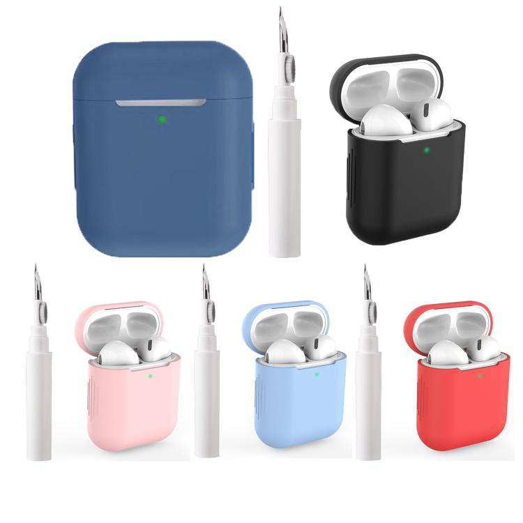 Silicone Buckleless Earphone Protective Case with Cleaning Pen