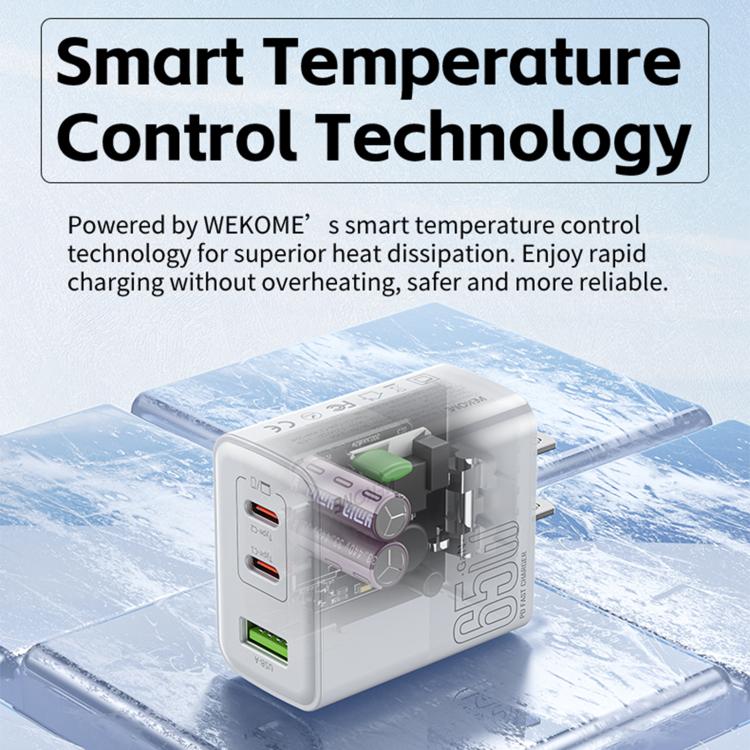WK WP-U66 Kinkong 65W Dual USB-C / Type-C + USB GaN Fast Charger