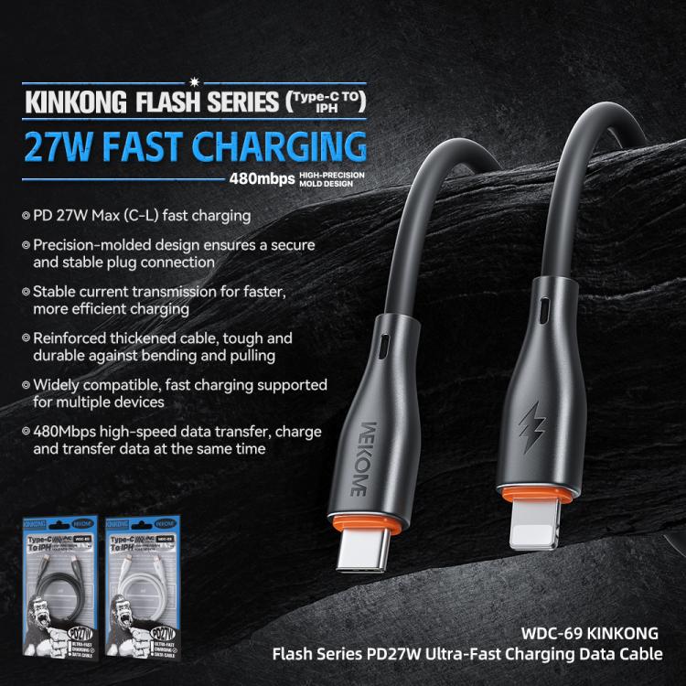 WK WDC-69 Kinkong Flash Series 1m PD27W PVC Fast Charging Data Cable