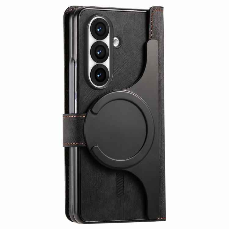 Retro MagSafe Magnetic Zipper Wallet Leather Phone Case, For Samsung Galax Z Fold7 5G