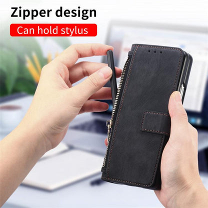 Retro MagSafe Magnetic Zipper Wallet Leather Phone Case, For Samsung Galax Z Fold7 5G