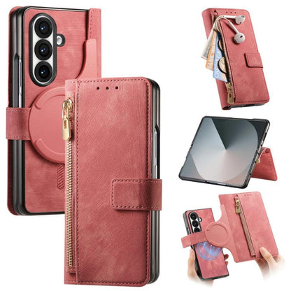 Retro MagSafe Magnetic Zipper Wallet Leather Phone Case, For Samsung Galax Z Fold7 5G