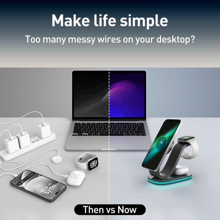 3 in 1 Phone / Earphone / Watch Universal Wireless Charger