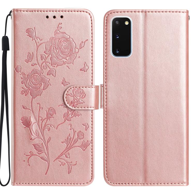 Rose Flower Embossing Pattern Leather Phone Case, For Samsung Galaxy S20 FE 5G, For Samsung Galaxy S20 Ultra 5G, For Samsung Galaxy S20 5G