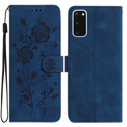 Rose Flower Embossing Pattern Leather Phone Case, For Samsung Galaxy S20 FE 5G, For Samsung Galaxy S20 Ultra 5G, For Samsung Galaxy S20 5G