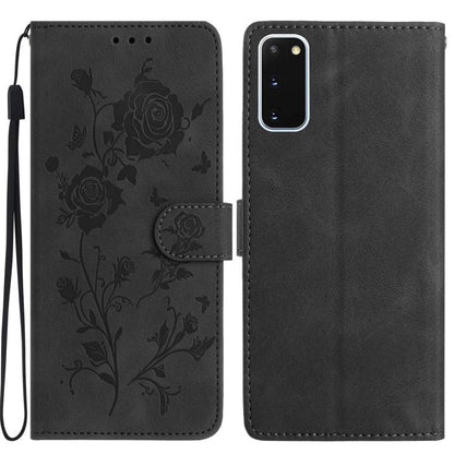 Rose Flower Embossing Pattern Leather Phone Case, For Samsung Galaxy S20 FE 5G, For Samsung Galaxy S20 Ultra 5G, For Samsung Galaxy S20 5G