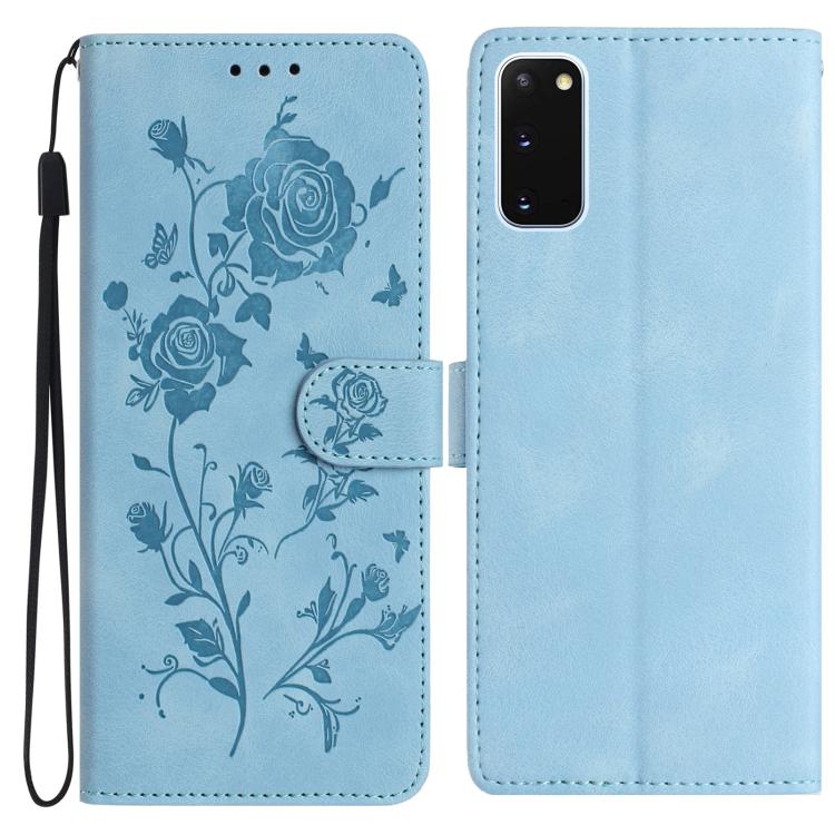 Rose Flower Embossing Pattern Leather Phone Case, For Samsung Galaxy S20 FE 5G, For Samsung Galaxy S20 Ultra 5G, For Samsung Galaxy S20 5G