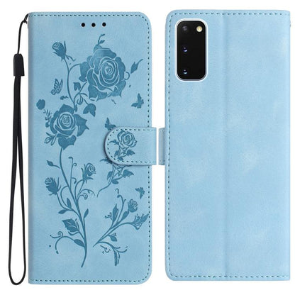 Rose Flower Embossing Pattern Leather Phone Case, For Samsung Galaxy S20 FE 5G, For Samsung Galaxy S20 Ultra 5G, For Samsung Galaxy S20 5G