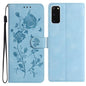 Rose Flower Embossing Pattern Leather Phone Case, For Samsung Galaxy S20 FE 5G, For Samsung Galaxy S20 Ultra 5G, For Samsung Galaxy S20 5G