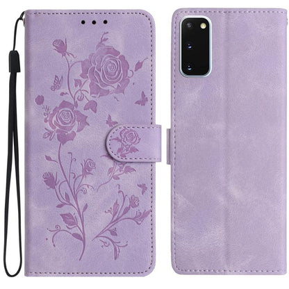 Rose Flower Embossing Pattern Leather Phone Case, For Samsung Galaxy S20 FE 5G, For Samsung Galaxy S20 Ultra 5G, For Samsung Galaxy S20 5G