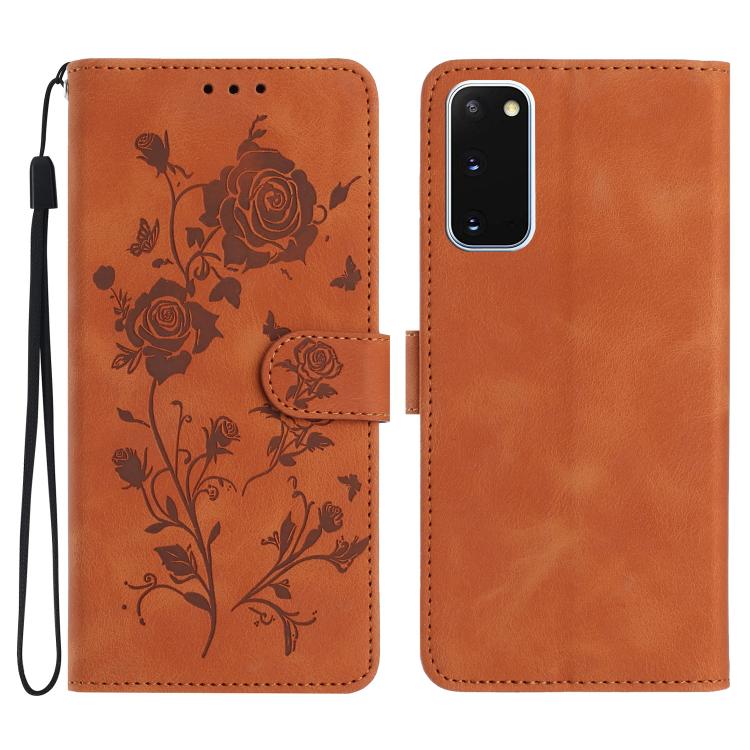 Rose Flower Embossing Pattern Leather Phone Case, For Samsung Galaxy S20 FE 5G, For Samsung Galaxy S20 Ultra 5G, For Samsung Galaxy S20 5G